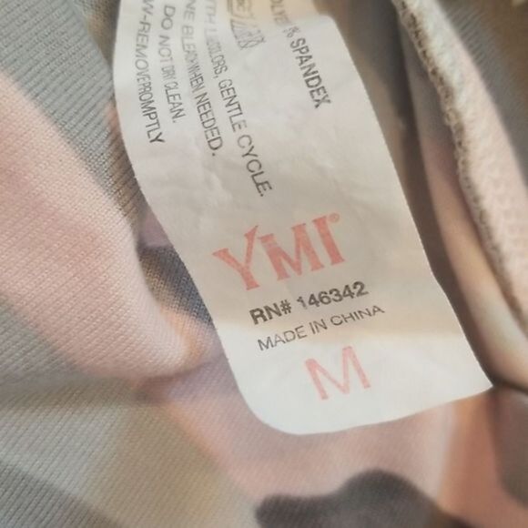 YMI Leggings Performance Women's Medium Pink and grey camouflage ankle - Picture 7 of 7